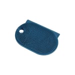 Homéa, Brosse Plate Multifonction Silicone 12 x 8 cm Bleu Paon