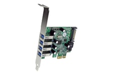 StarTech.com PCI Express PCIe SuperSpeed USB 3.0-kontrollerkortadapter med 4 portar och UASP - SATA-ström - USB-adapter - PCIe - USB 3.0 x 4