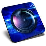 Square Single Coaster - Digital Photography Camera Lens  #21308