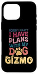 Coque pour iPhone 16 Pro Max Nom de chien Gizmo Cadeau personnalisé Busy With My Dog Gizmo