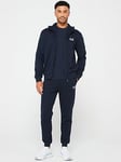 EA7 Emporio Armani Core Id Zip Hoodie Fleece Tracksuit - Dark Blue, Dark Blue, Size M, Men