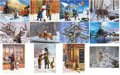 12 Designs Christmas Snow Scenes Festive Paintings A3 & A4 Paint By Number Kits