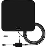 Antenne TV intérieur puissante,Amplificateur Antenne TNT Numérique HDTV,UHF/VHF Intérieur Puissante,Ultra Plate/ Fine câble 5m+1m