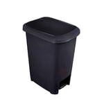 Anika 67879 40l Slim Pedal Bin/Recycling, Rubbish, Waste Kitchen Bin with Safety Lock / 44.5 x 31 x 55.5cm / Charcoal Grey Colour