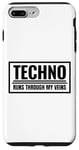 Coque pour iPhone 7 Plus/8 Plus Techno Runs Through My Veins Music Festival Rave Outfit