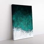 Big Box Art Magic of The Waves in The Maldives in Abstract Canvas Wall Art Print Ready to Hang Picture, 76 x 50 cm (30 x 20 Inch), Black, Green, White, Green, Blue