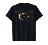 Vintage Photographer DSLR Camera Lens Anatomy Analog Film T-Shirt