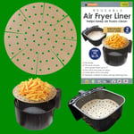 8x Reusable Non-Stick Round Perforated Gold Air Fryer Liner, Up to 7L Easy Clean