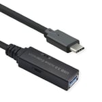 ROLINE USB 3.2 Gen 1 Aktives Repeater Kabel, Typ A - C, Schwarz, 20 m