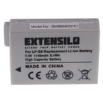 EXTENSILO Batterie remplacement pour Canon LP-E8 pour appareil photo, reflex numérique (1140mAh, 7,4V, Li-ion)