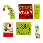 Jul Grinch bricka Dekor Hus Party Holiday Dekor