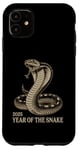 Coque pour iPhone 11 2025 Année du serpent Vintage Cobra Nouvel An chinois