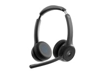 Cisco Casque 722, Casque sans Fil à Deux Oreillettes avec Bouton Webex, Adaptateur Bluetooth USB-A HD, étui Souple, Finition Noir Carbone, Garantie limitée d'un an (HS-WL-722-BUNA-C)