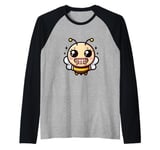 Bee Happy Big Smile Bad Teeth Bee Be Happy Raglan Baseball Tee