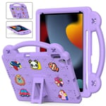 Vaaleanvioletti Vaaleanvioletti Eva Tablet Case Yhteensopiva Ipad 10.2 2021/2020/2019 Kanssa