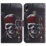 TienJueShi Skull Fashion Style Book Stand Flip PU Leather Magnet Card slot Protector Phone Case For ZTE Blade A7 Prime 6.09 inch Cover Etui Wallet