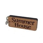 Summer House Engraved Wooden Keyring Keychain Key Fob Tag