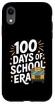 Coque pour iPhone XR 100 Days of School Era Graphique bus scolaire vintage