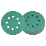 25pcs Sanding Discs 5 Inch 8-Hole 40 Grits Hook & Loop Film Discs