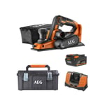 Pack AEG 18V - Rabot Brushless 82mm - Batterie 4.0 Ah - Chargeur - Caisse de rangement