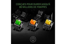 Razer Clavier gamer blackwidow elite clavier de jeu mécanique avec interrupteurs verts (tactile & clicky), éclairage chroma rvb et repose-poignet magnétique, fr lay