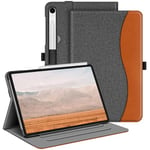 FINTIE Coque pour Samsung Galaxy Tab S9 FE 10.9 Pouces/Tab S9 11 Pouces 2023 - Housse Multipositions Ajustables, Etui avec Poche de Document, Fonction Sommeil/Réveil Auto, Gris Denim