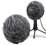 YOUSHARES Furry Windscreen Muff - Customized Pop Filter for Microphone, Windshield Wind Cover for Improve Blue Snowball iCE Mic Audio Quality (Grey)