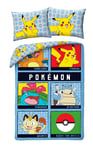 Lit Pokemon Couette Réversible 140x200 Taie 70x90 Coton POK919