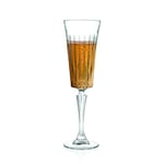 Avilia Lot de 6 flûtes en cristal de 21 cl, verres à champagne et prosecco, idéal pour les fêtes et occasions spéciales, 23,8 x 7 cm