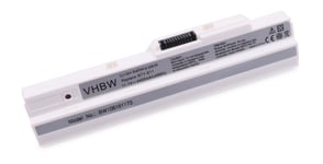 Batterie conçue pour MSI U100 U 100 90 U90 WIND etc. NETBOOK NOTEBOOK LAPTOP SUBNOTEBOOK 4400mAh 11.1V blanc WHITE