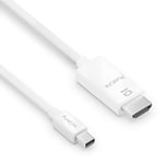 PureLink Câble mini DisplayPort vers HDMI haute vitesse, 4K Ultra HD 60 Hz, bande passante 18 Go/s, connecteurs plaqués or, 1,50 m, blanc