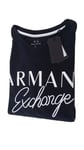 Armani Exchange Mens Slim Fit Navy Script Logo T-Shirt Size UK XL 44 - 45" Chest