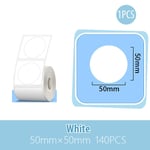 Phomemo-Imprimante d'étiquettes portable,papier thermique,autocollant auto-adhésif,transparent,rond,carré,étiquette de code-barres,notes autocollantes,M110,M200 - Type White 50