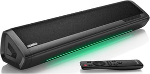 Sound Bar for TV, 17-Inch Bluetooth Speakers, Optical & AUX Inputs, Black