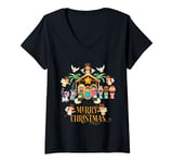 Womens Christmas Nativity True Story Nativity Scene V-Neck T-Shirt