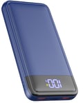 Batterie Externe 13800mAh, Slimmest 22.5W Power Bank,Batterie Portable USB C (Entrée/Sortie) PD3.0 QC4.0 Charge Rapide Chargeur Portable avec Affichage LCD Compatible iPhone Samsung etc.(Bleu)