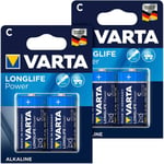 Varta Longlife Power Lot de 4 piles alcalines type Baby/C/LR14 1,5 V.[G133]