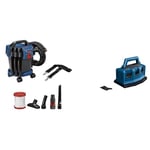 Bosch Professional 18V System aspirateur eau et poussière sans-fil GAS 18V-10 L (sans batterie ni chargeur, avec flexible de 6m) & 18V System chargeur multi-baies GAL 18V6-80 (courant de charge : 8 A)