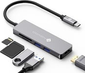 NOVOO USB C Hub 5 in 1 Aluminum with HDMI 4K Adapter, 2 USB 3.0 ports, 1 SD memory port, 1 microSD Card Reader for MacBook Pro 2019/2018, iMac 2017, Huawei MateBook, Google Chromebook Pixel and More