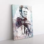 Big Box Art Clint Eastwood in Abstract Canvas Wall Art Print Ready to Hang Picture, 76 x 50 cm (30 x 20 Inch), White, Grey, Purple, Black