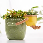 VIRTUNE Adorables pots de fleurs d'intérieur Pot de fleurs de 12,5 cm et petit pot pour petites plantes grasses de 5 cm, avec drainage Adorables petits pots de fleurs d'intérieur, pour plantes grasse,