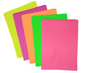 Bright Ideas Fluorescent Paper. Sheet Size: A4 29.7cm x 21cm, Pack of 100 Assorted Sheets. 90gsm Stationery Paper for Arts and Crafts, Ideal for Schools, Home Crafting and Kids Scrapbooking. BI1012.