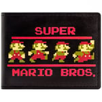 Super Mario Bros It's-A-Me 8-Bit Retro Sprites Black Bi-Fold ID & Card 