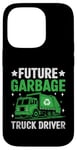 Coque pour iPhone 14 Pro Future Garbage Truck Driver Déchets Collecteur de déchets Sanitation