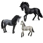 Figurines La famille pure race espagnole : Jument, étalon et poulain, Horse Club, Schleich