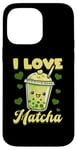 Coque pour iPhone 14 Pro Max Thé vert matcha latte I Love Matcha