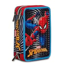 Spider-Man The Greatest Hero 3 Zip Pencil Case, Multicoloured, Complete with Pencils, Markers etc.., School & Leisure, Multi-Coloured, Taglia Unica, School