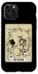 Coque pour iPhone 11 Pro The Reader Carte de tarot squelette gothique sorcière Halloween