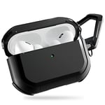 PZOZ AirPods Pro 2 Case,PC+TPU Hard Cover Shockproof Protective Compatible with 2022 Apple AirPods Pro 2nd Generation LED Charging Lamp Visible (Black)