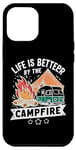Coque pour iPhone 15 Plus La vie est meilleure au coin du feu de camp, camping en plein air, amoureux de la nature